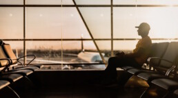 Man sitting at the airport